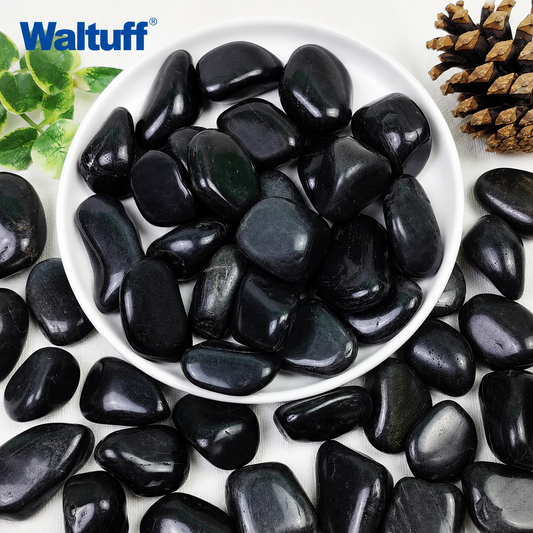 Waltuff - Polished Black Pebbles 20kg Bag