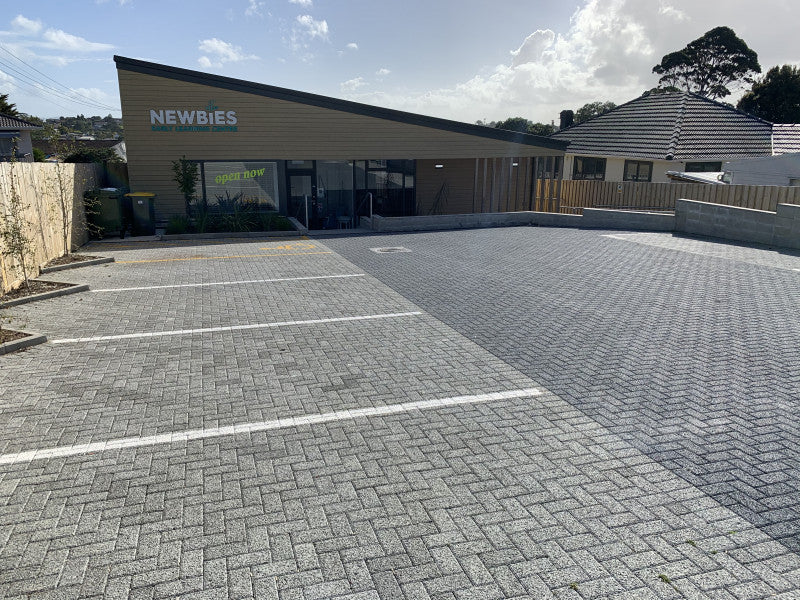 Citi Landscape Supplies - Firth Porous 200x100x80mm concrete permeable paver- Volcanic Ash/ Blacksand colour, Henderson, Auckland